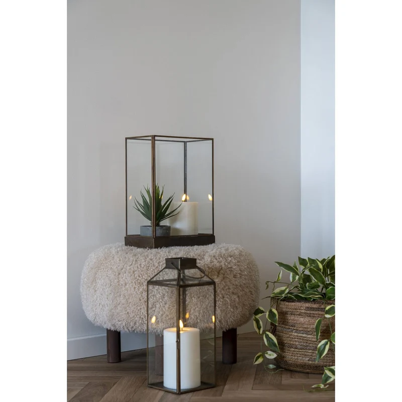 House Nordic Pouf Inverness – Beige/Braun, Ø 50 × 33 cm