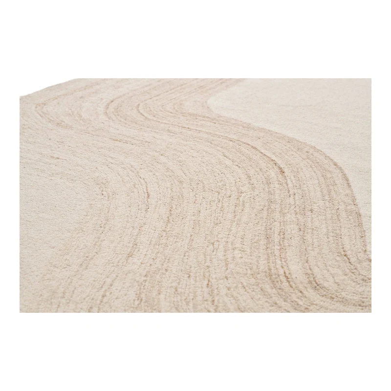 House Nordic Teppich Teppichbrief – handgetuftete Wolle, Hellbraun/Elfenbein, 160 × 230 cm