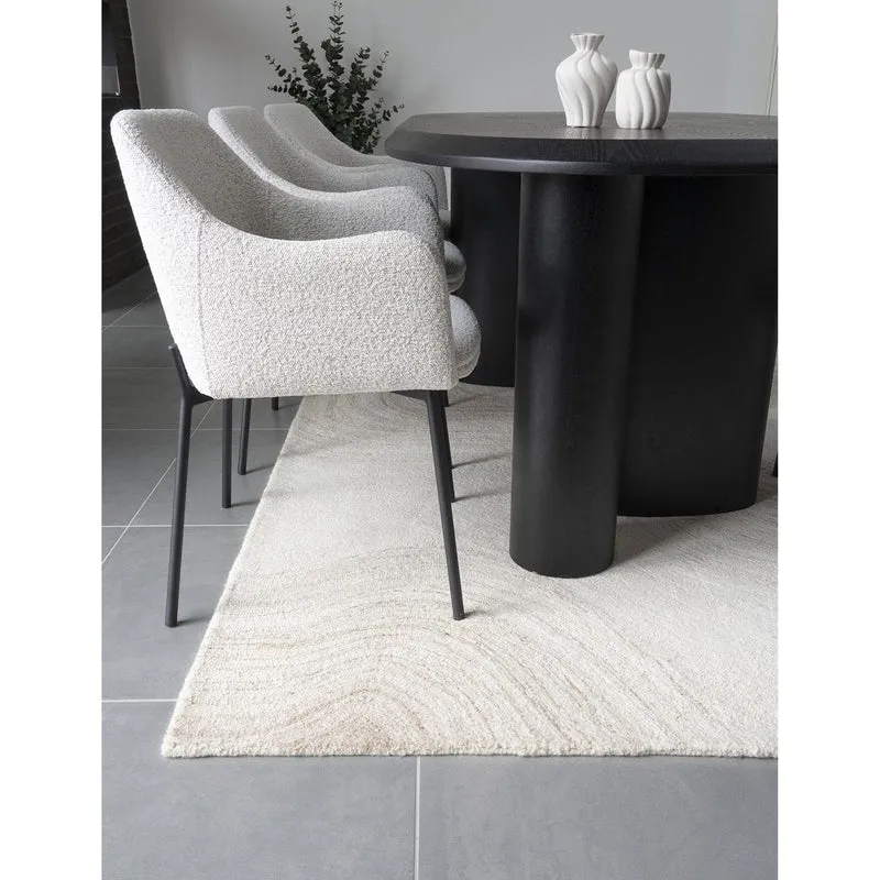 House Nordic Teppich Teppichbrief – handgetuftete Wolle, Hellbraun/Elfenbein, 160 × 230 cm