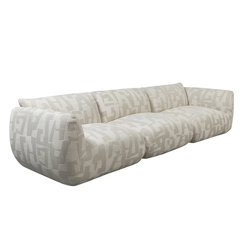 Pole to Pole Sofa Amsterdam 4-Sitzer – Weiß Glyphen, 300 × 102 cm