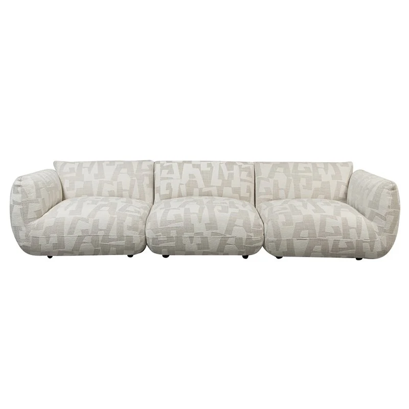 Pole to Pole Sofa Amsterdam 4-Sitzer – Weiß Glyphen, 300 × 102 cm