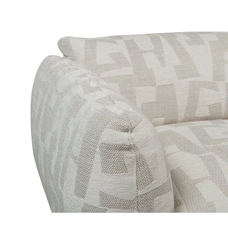 Pole to Pole Sofa Amsterdam 4-Sitzer – Weiß Glyphen, 300 × 102 cm