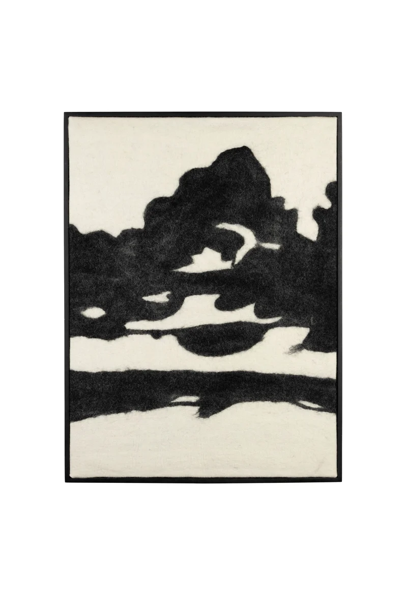 Dutchbone Wanddekoration Sameer – Schwarz, Wolle, 74 × 100 × 5 cm