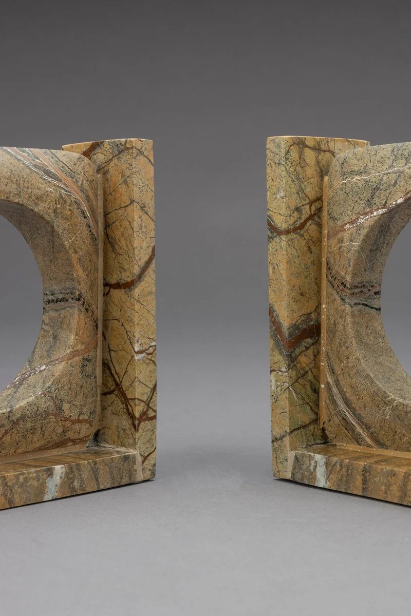 Dutchbone Buchstützen Satpura Brown Marble – Marmor, 36 × 18 × 7 cm, 2 Sets à 2 Stück