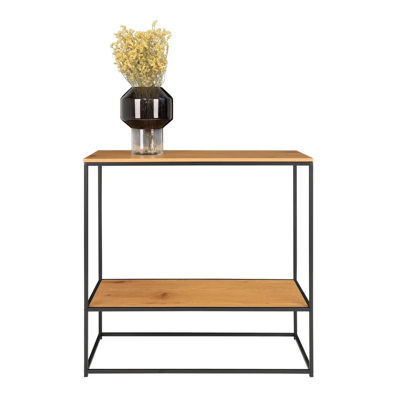 House Nordic Konsolentisch Vita – Eichenoptik, schwarz, 80 × 36 × 80 cm
