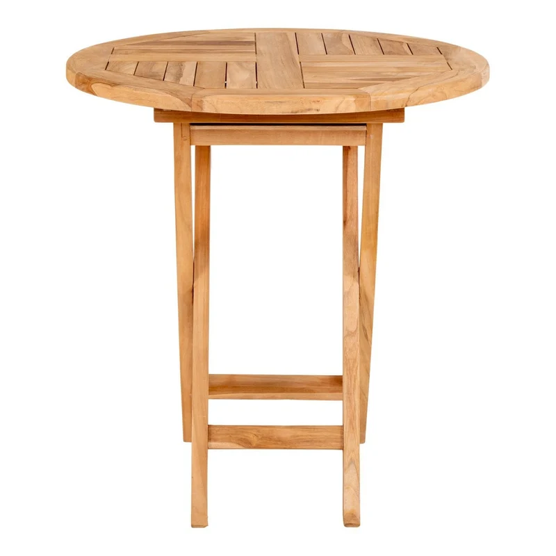 House Nordic Beistelltisch Oviedo – Natur, Teak, Ø 70 × 75 cm, Teakholz