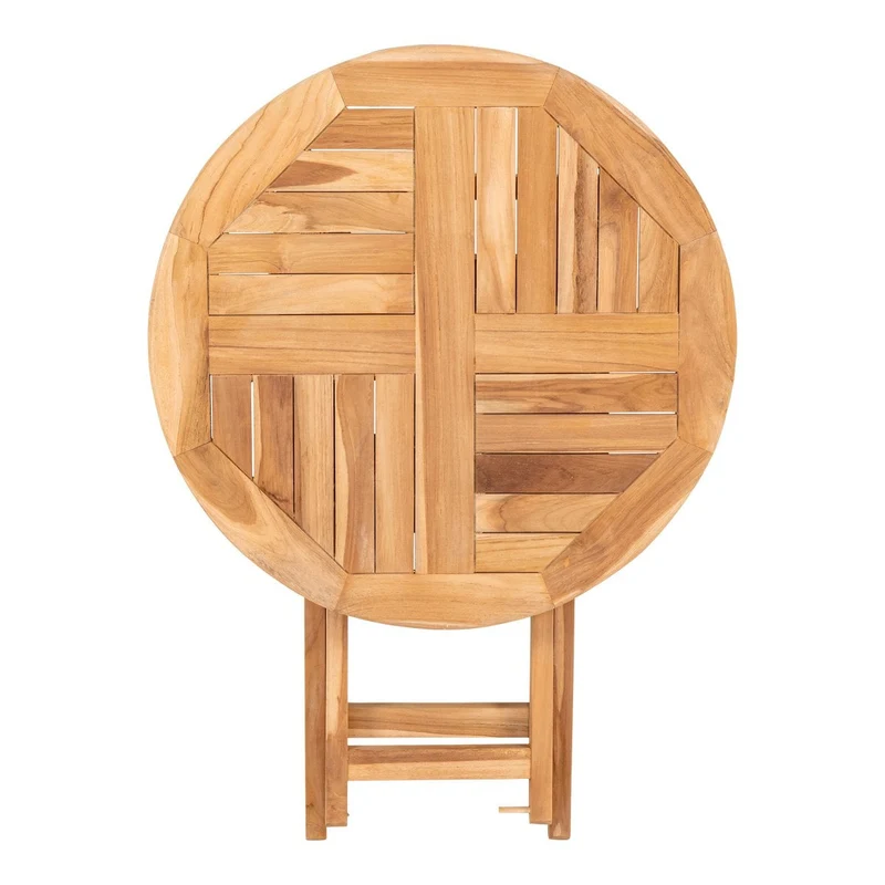 House Nordic Beistelltisch Oviedo – Natur, Teak, Ø 70 × 75 cm, Teakholz