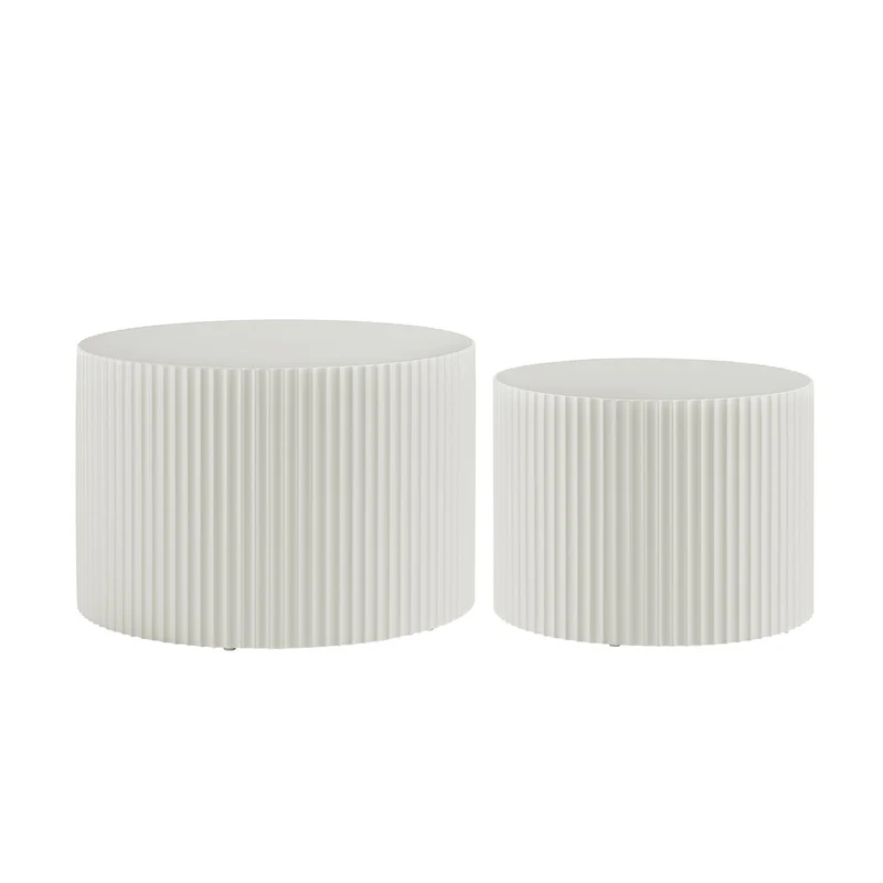 SalesFever Couchtisch Set Riva Duo – Naturweiß, 2-teilig, MDF