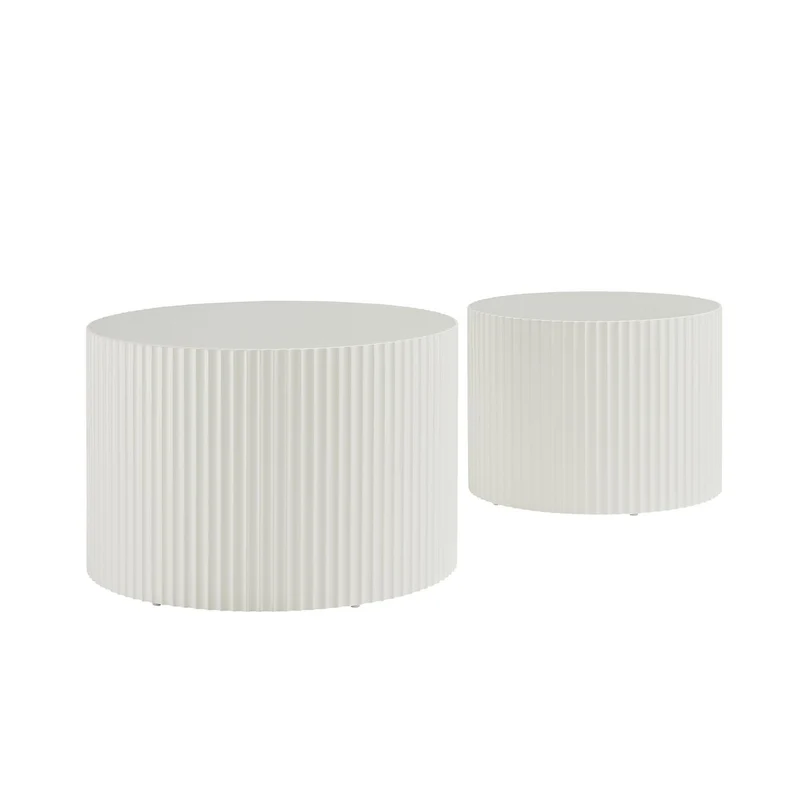 SalesFever Couchtisch Set Riva Duo – Naturweiß, 2-teilig, MDF