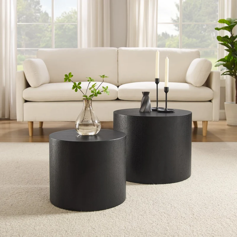 SalesFever Couchtisch Set Schwarz – 2-teilig, MDF