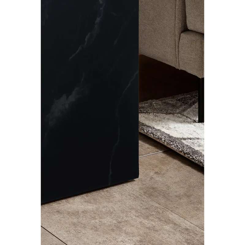 SalesFever Beistelltisch Noir Cube – Marmoroptik Schwarz, 45 × 45 cm