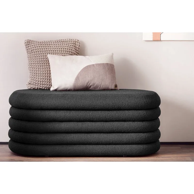 SalesFever Polsterbank Rib – Anthrazit mit Stauraum, 108 cm