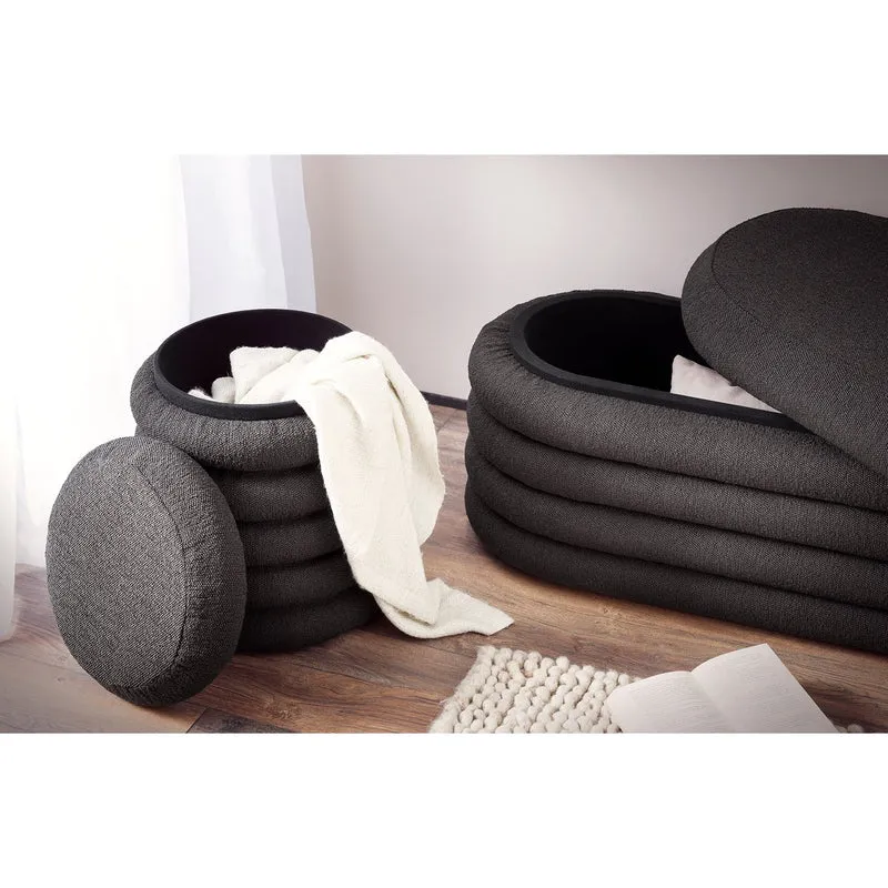SalesFever Polsterbank Rib – Anthrazit mit Stauraum, 108 cm