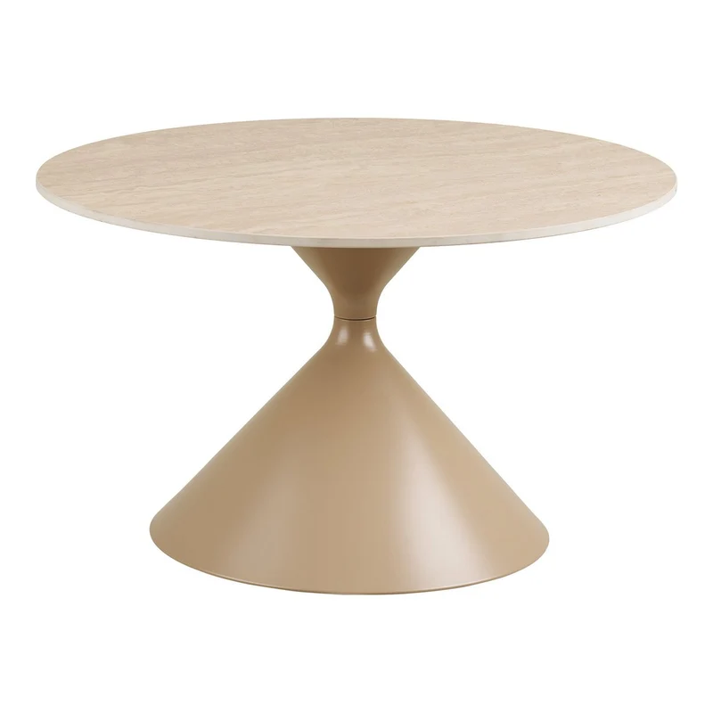 House Nordic Couchtisch Annecy – Keramik in Travertinoptik, Ø 70 cm
