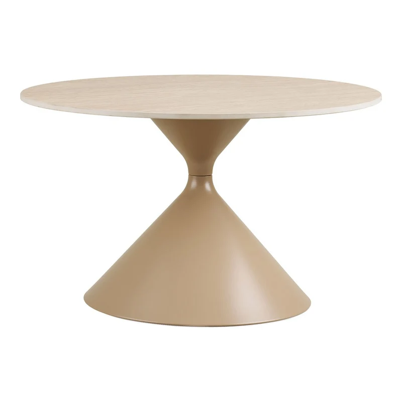House Nordic Couchtisch Annecy – Keramik in Travertinoptik, Ø 70 cm