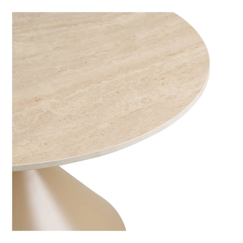 House Nordic Couchtisch Annecy – Keramik in Travertinoptik, Ø 70 cm