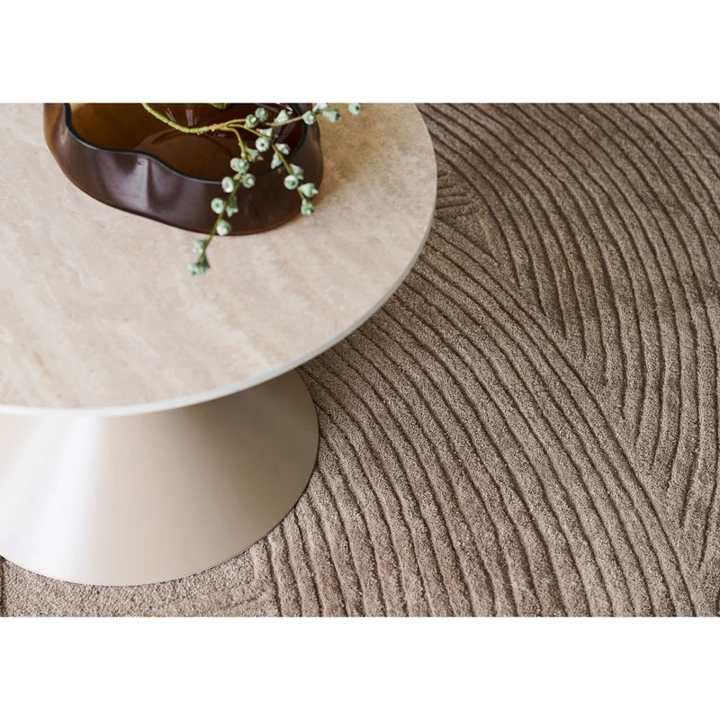 House Nordic Couchtisch Annecy – Keramik in Travertinoptik, Ø 70 cm