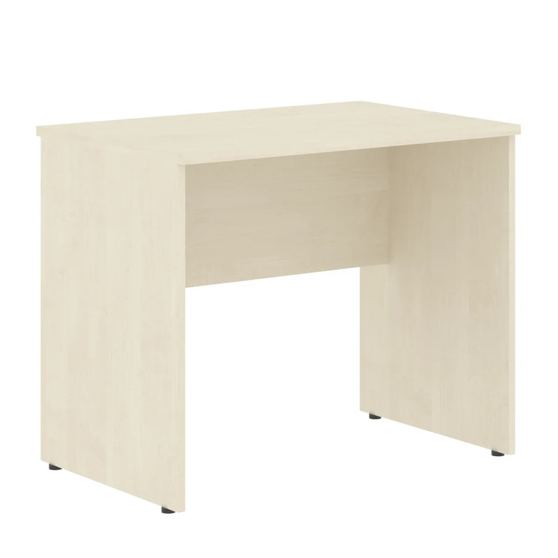 RECTANGULAR SHAPE DESK, MADE IN E1 LAMINATE CHIPBOPARD,WITH WOODEN MODESTY PANEL AND LEGS
