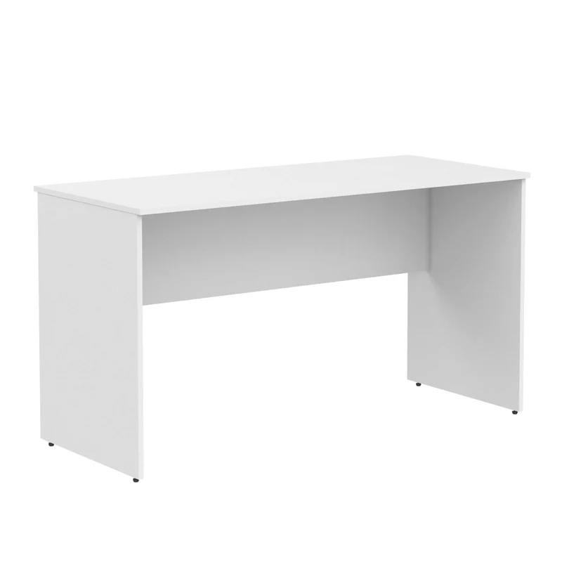 RECTANGULAR SHAPE DESK, MADE IN E1 LAMINATE CHIPBOPARD,WITH WOODEN MODESTY PANEL AND LEGS