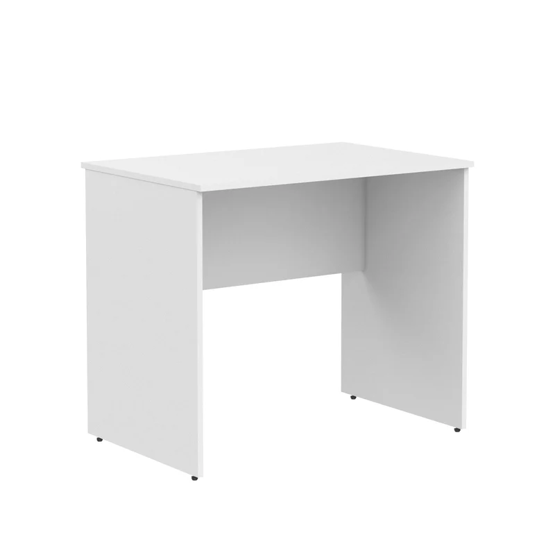 RECTANGULAR SHAPE DESK, MADE IN E1 LAMINATE CHIPBOPARD,WITH WOODEN MODESTY PANEL AND LEGS