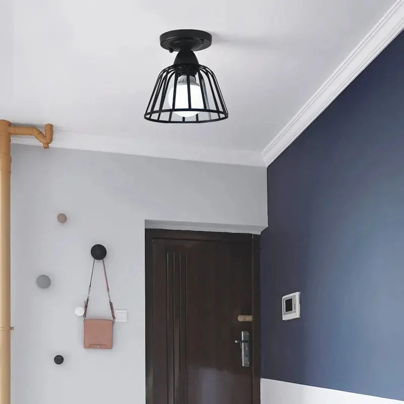 Industrial style retro small iron frame ceiling lamp aisle lamp porch balcony staircase small ceiling lamp