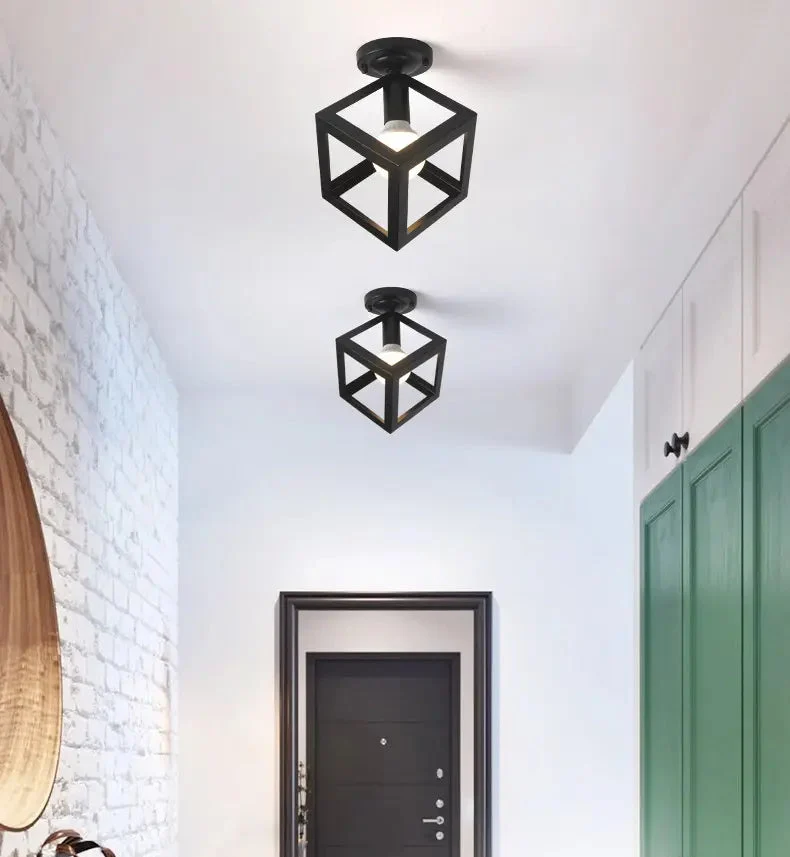 Industrial style retro small iron frame ceiling lamp aisle lamp porch balcony staircase small ceiling lamp