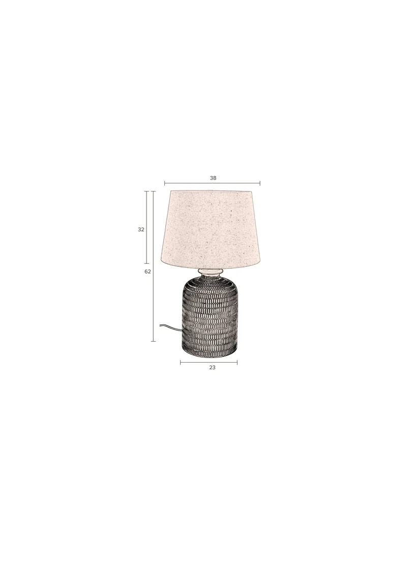 Dutchbone Tischleuchte Russel – Beige, Keramik, 38 × 38 × 62 cm