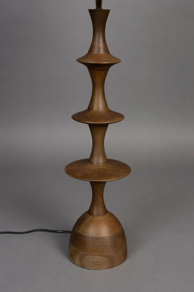 Dutchbone Tischleuchte Cath – Nussbaum, Mangoholz, 34 × 34 × 90 cm