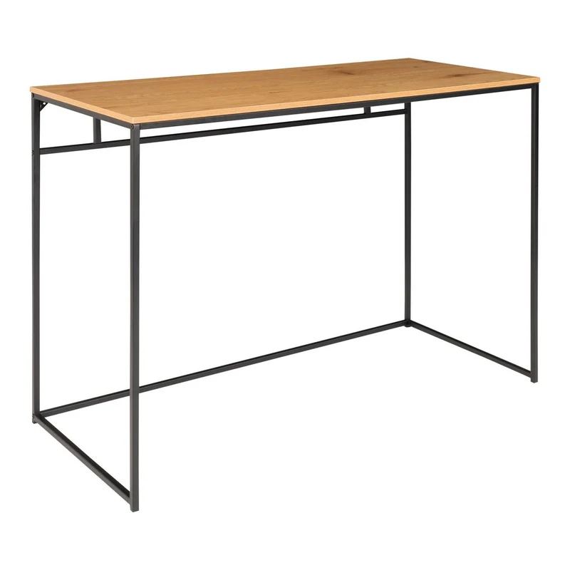 House Nordic Schreibtisch Vita – Eichenoptik, schwarz, 100 × 45 × 75 cm