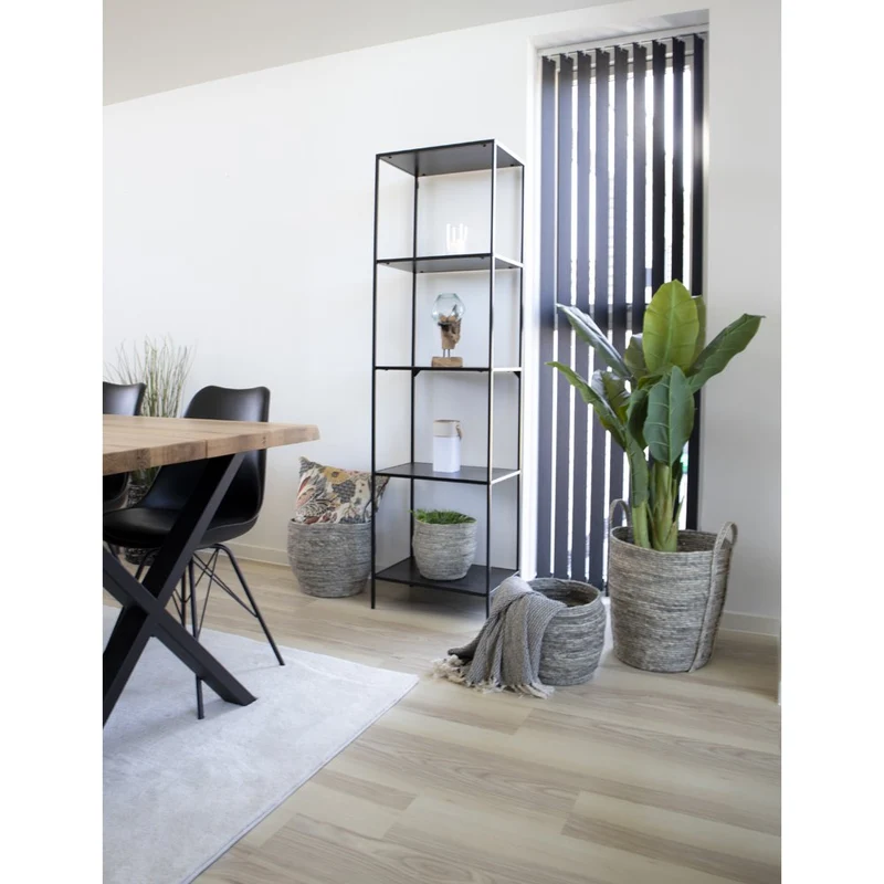 House Nordic Regal Vita – schwarz, Stahl, 51 × 36 × 170 cm
