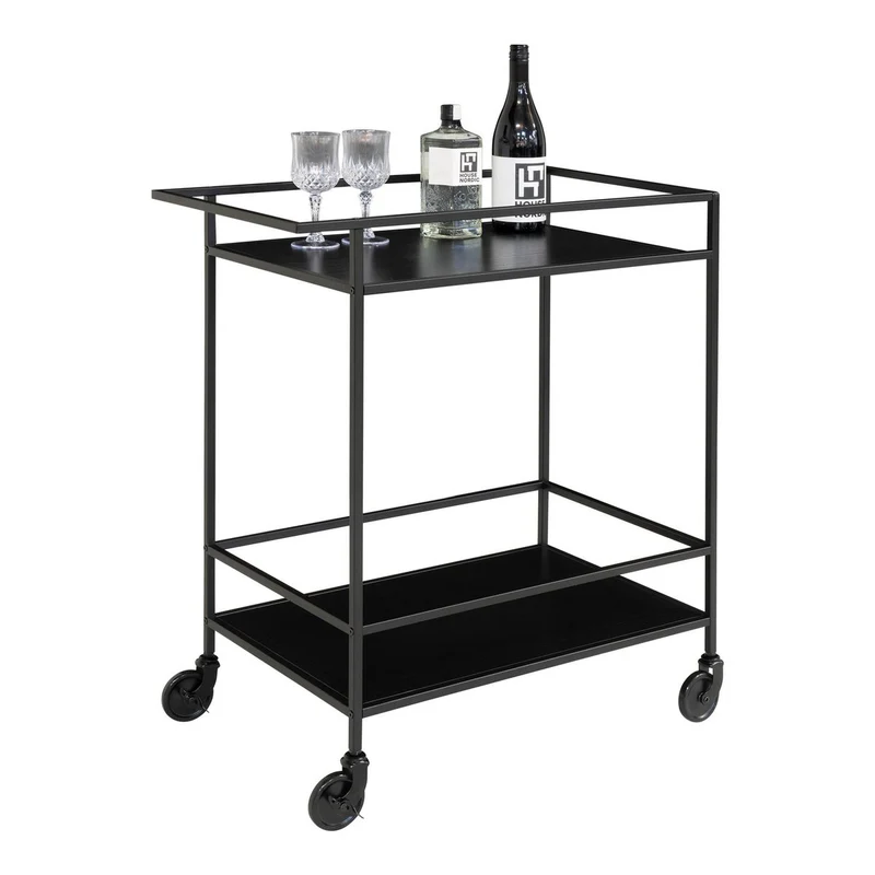 House Nordic Vita Barwagen – Schwarz, Stahl, 68 × 40 × 79 cm