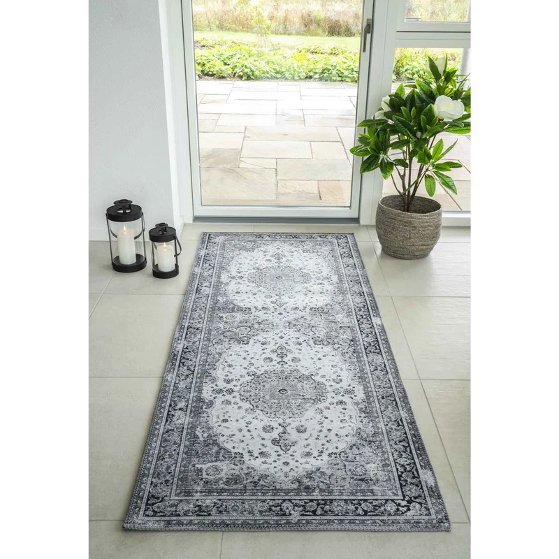 House Nordic Havana Flurläufer – Chenille-Polyester, Schwarz/Weiß, 80 × 200 cm