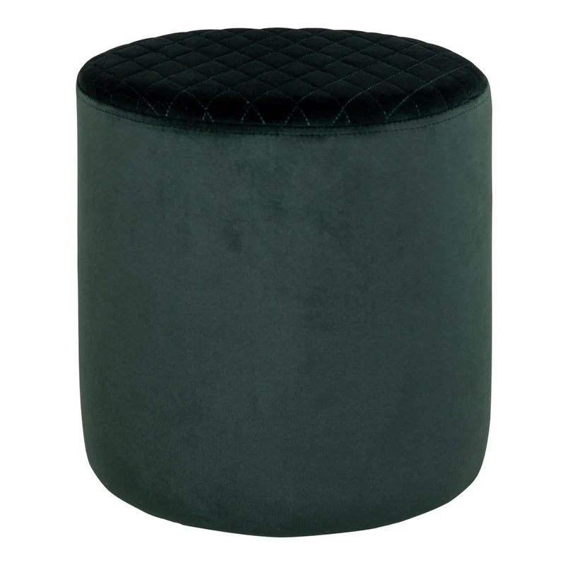 House Nordic Pouf Ejby – Dunkelgrün, Samt, Ø 34 × 36 cm
