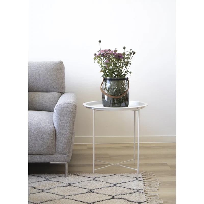 House Nordic Beistelltisch Bastia – Stahl, Weiß - Ø 47 × 50 cm