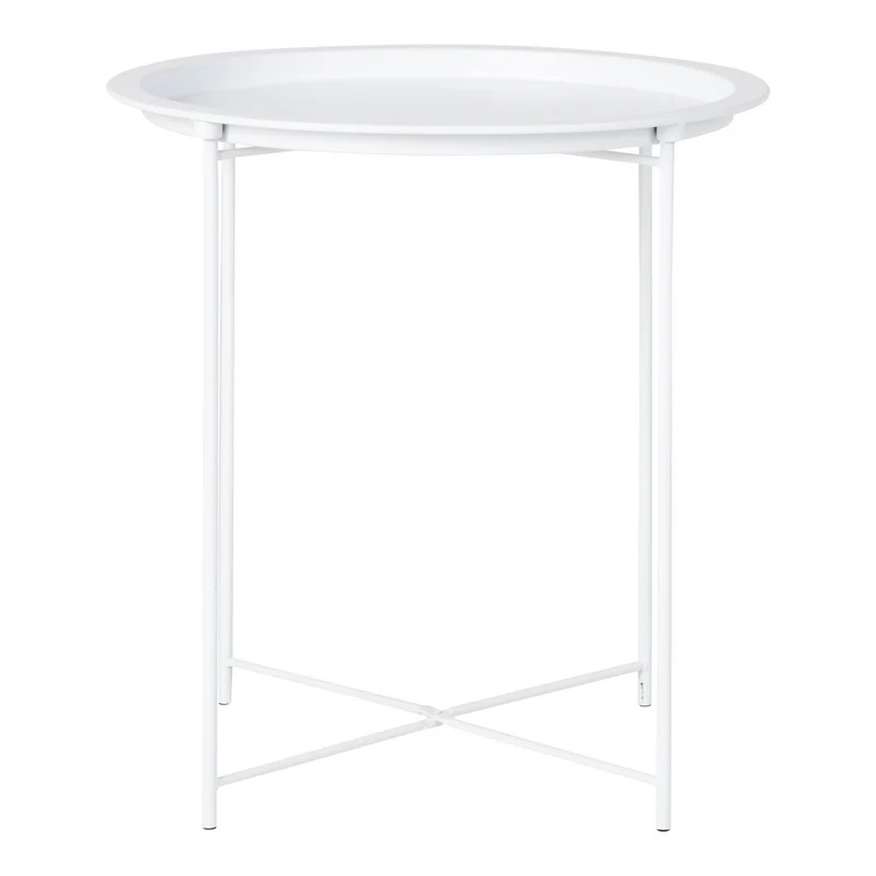 House Nordic Beistelltisch Bastia – Stahl, Weiß - Ø 47 × 50 cm
