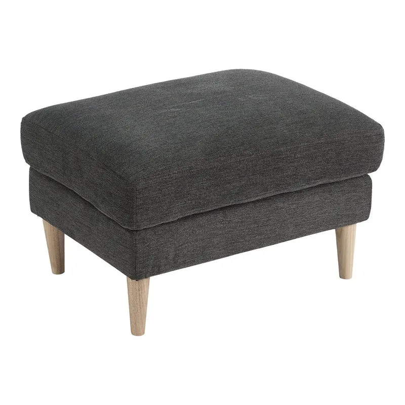 House Nordic Pouf Bologna – Dunkelgrau, Schaumstoff/Polyester/Buche, 52 × 68 × 42 cm