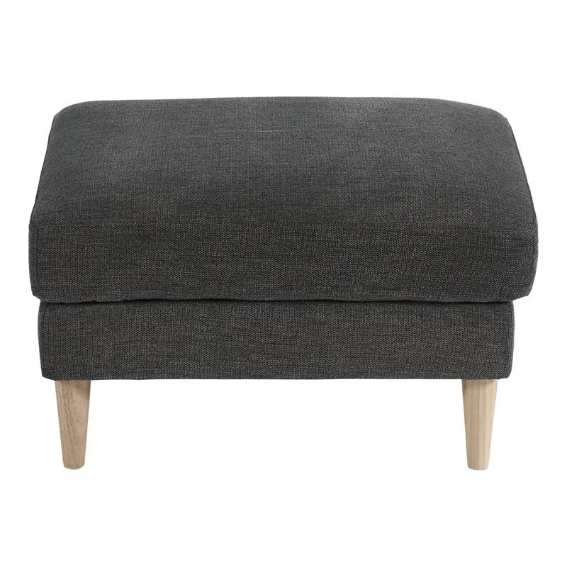 House Nordic Pouf Bologna – Dunkelgrau, Schaumstoff/Polyester/Buche, 52 × 68 × 42 cm