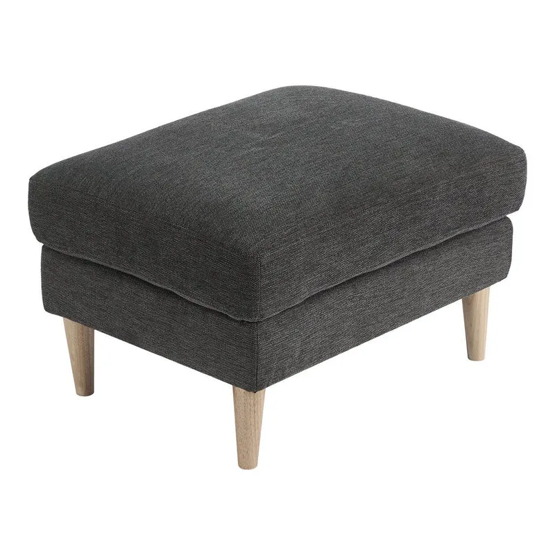 House Nordic Pouf Bologna – Dunkelgrau, Schaumstoff/Polyester/Buche, 52 × 68 × 42 cm