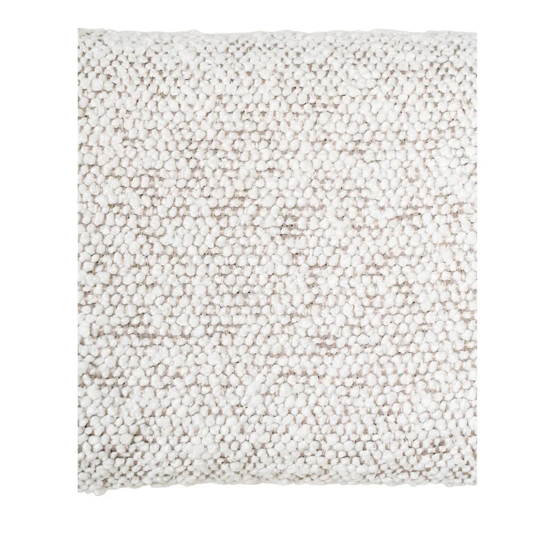 House Nordic Thekenstuhl Badalona – weißes Bouclé, schwarze Beine, 46 × 39 × 90 cm