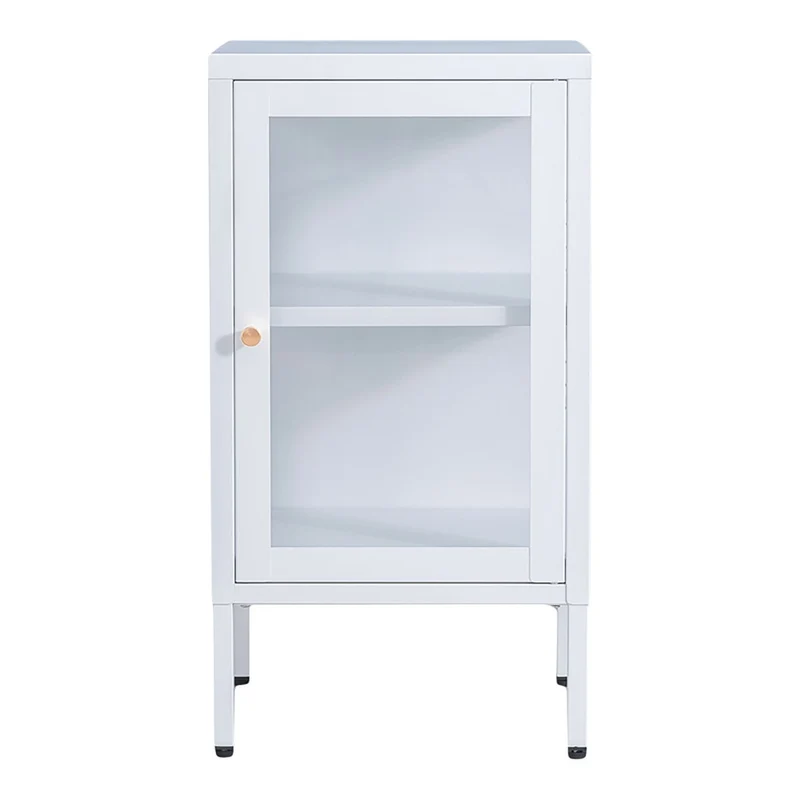 House Nordic Schrank Dalby – Weiß, Stahl/Glas, 38 × 35 × 70 cm