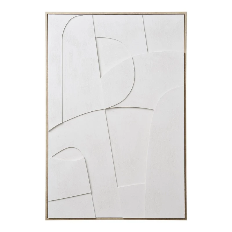 House Nordic Wanddekoration Madeline Relief – Weiß, Nr. 2, 60 × 90 cm, Segeltuch