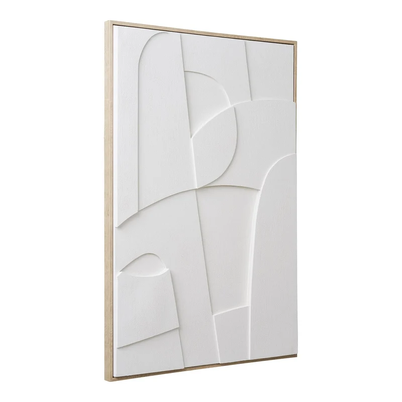 House Nordic Wanddekoration Madeline Relief – Weiß, Nr. 2, 60 × 90 cm, Segeltuch