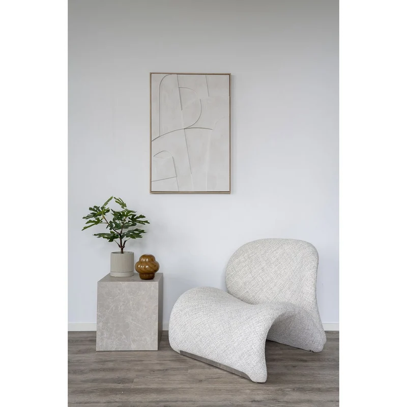 House Nordic Wanddekoration Madeline Relief – Weiß, Nr. 2, 60 × 90 cm, Segeltuch