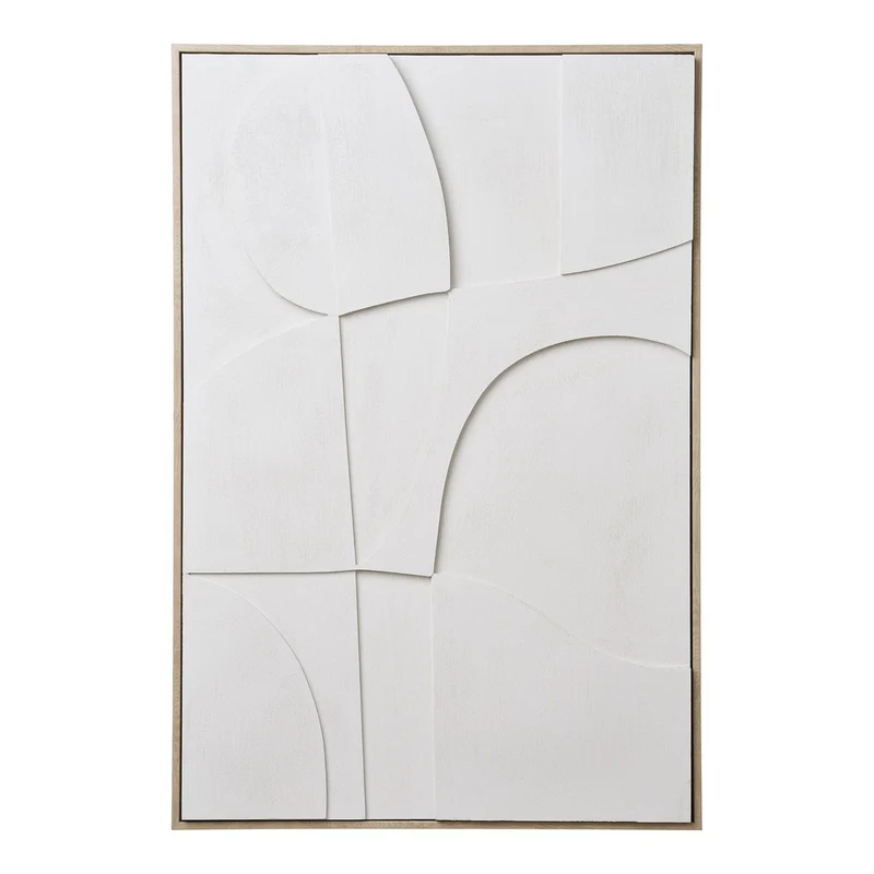 House Nordic Wanddekoration Madeline Relief – Weiß, Nr. 1, 60 × 90 cm, Segeltuch