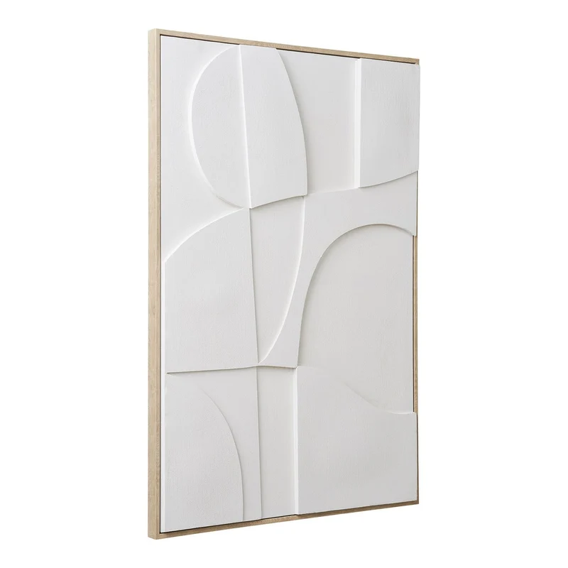 House Nordic Wanddekoration Madeline Relief – Weiß, Nr. 1, 60 × 90 cm, Segeltuch