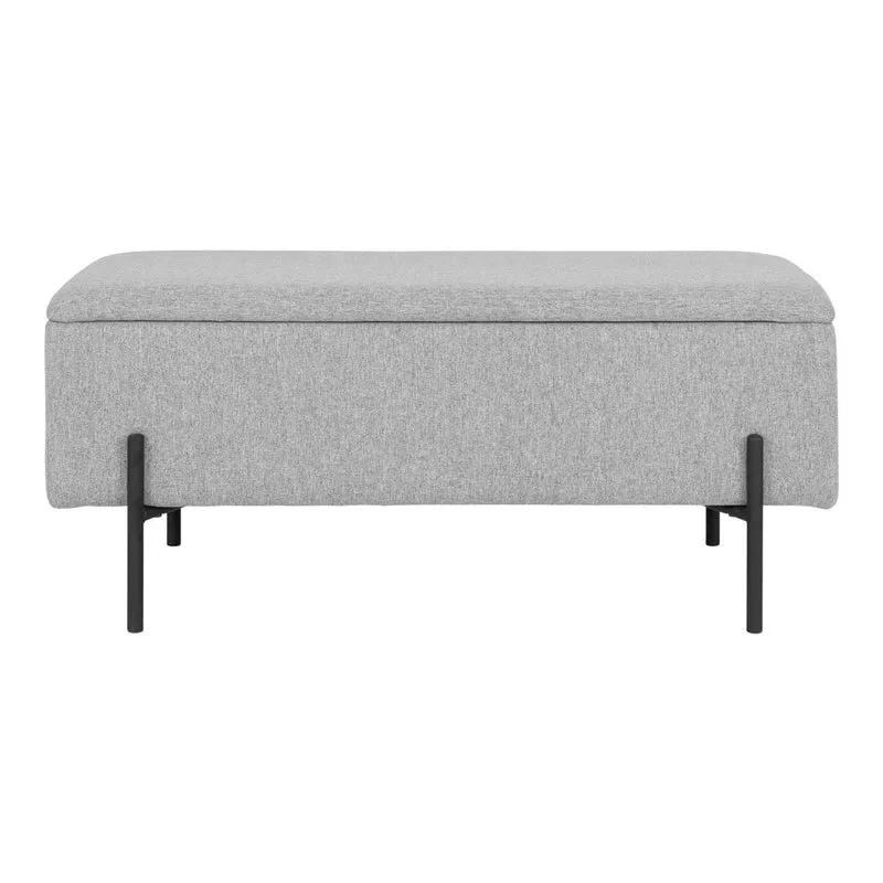 House Nordic Aufbewahrungsbank Watford – Hellgrau, Bouclé, 95 × 36,5 × 43 cm