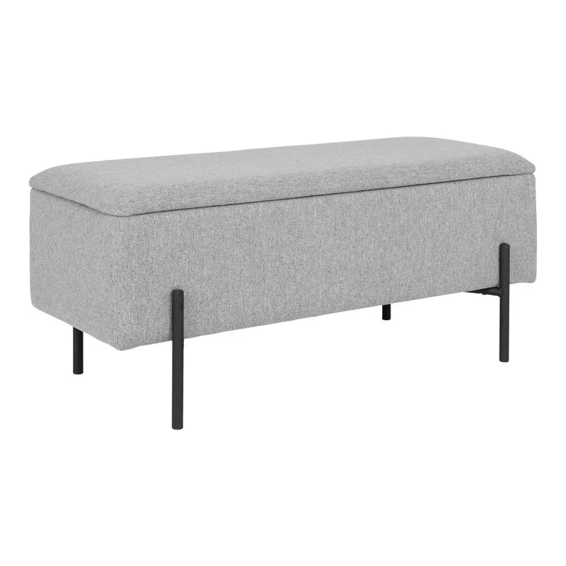 House Nordic Aufbewahrungsbank Watford – Hellgrau, Bouclé, 95 × 36,5 × 43 cm