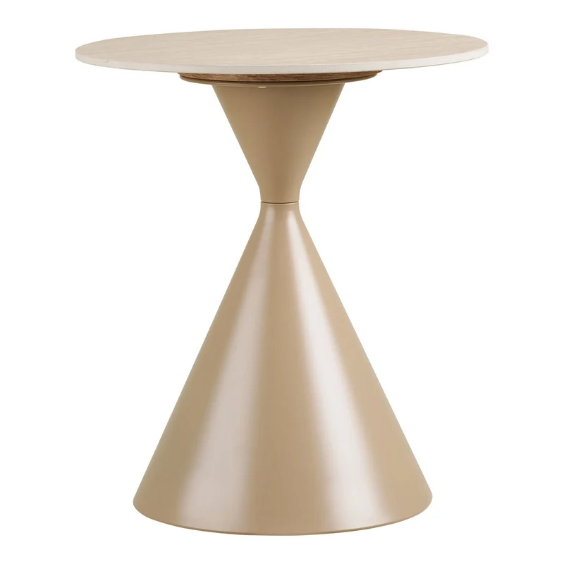 House Nordic Beistelltisch Annecy – Keramik in Travertinoptik, Ø 50 cm