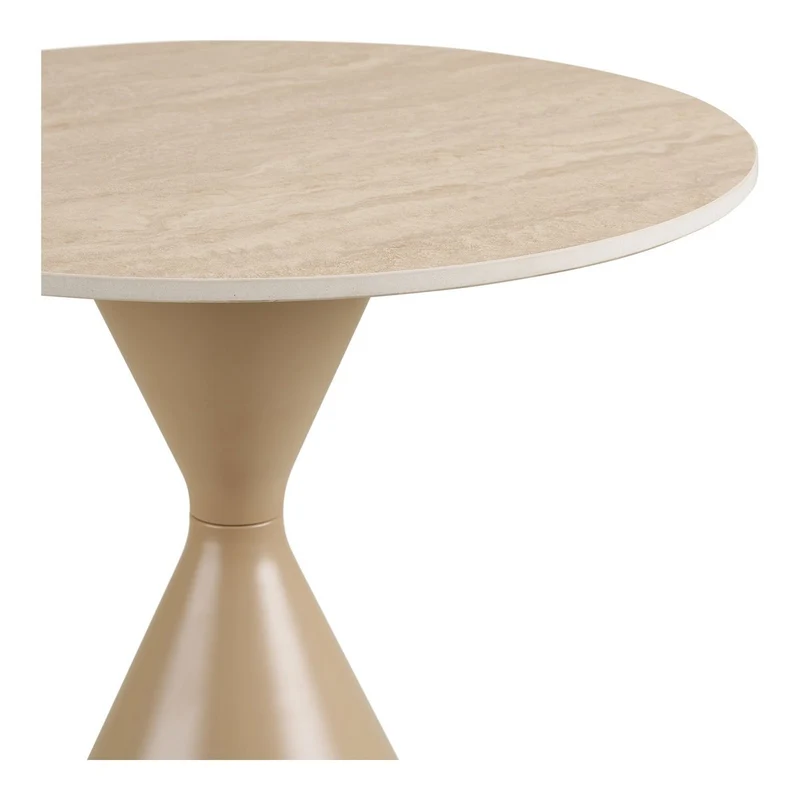 House Nordic Beistelltisch Annecy – Keramik in Travertinoptik, Ø 50 cm