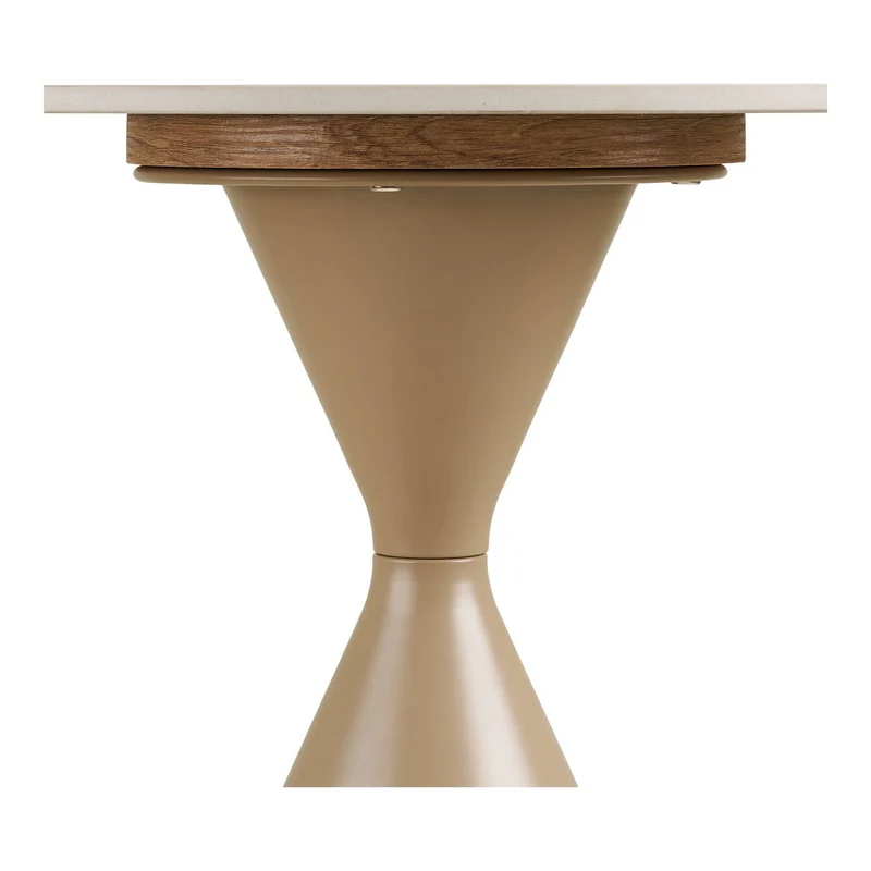 House Nordic Beistelltisch Annecy – Keramik in Travertinoptik, Ø 50 cm
